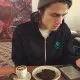 me, Žiga Vidic, Kindle, coffee and a cookie